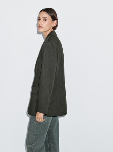 Blazer deux boutons 100 % laine - Vert foncé de Zara