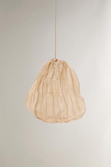LINEN CEILING LAMP - Beige by Zara