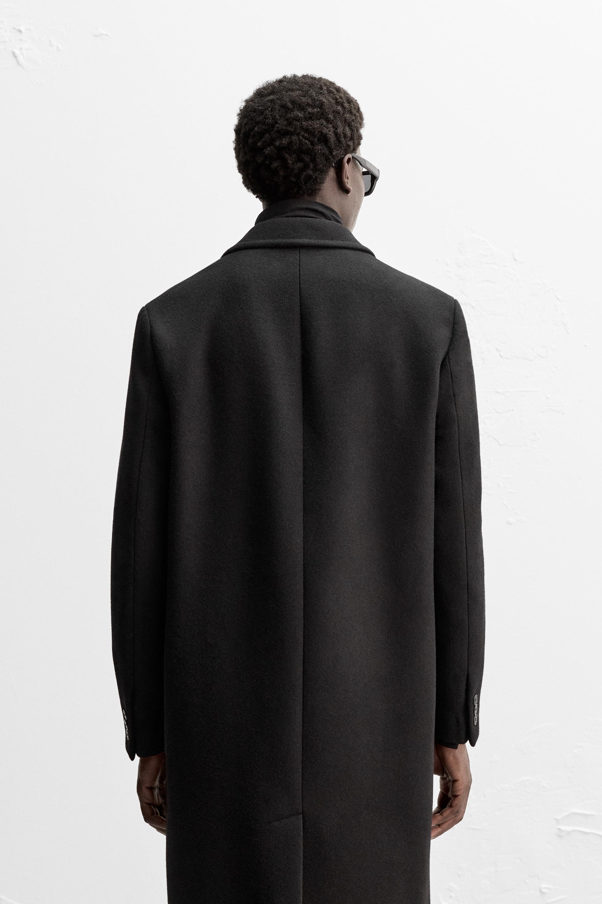 Zara Double Breasted Slim Fit Wool Long outlet Coat