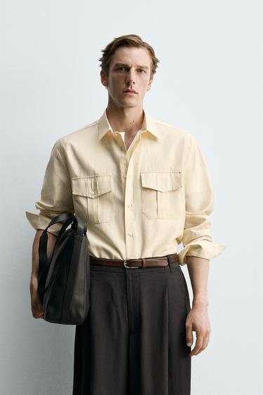 FLOWING POCKET SHIRT - Ecru by Zara