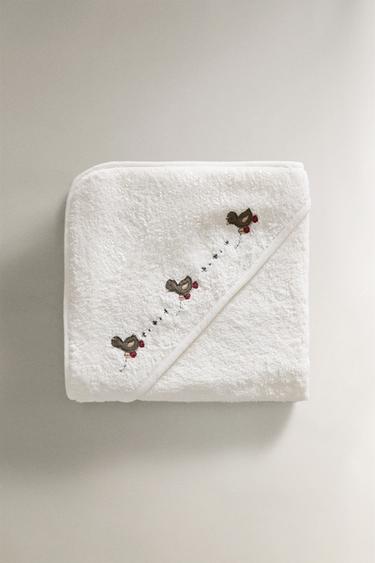 CAPE DE BAIN BÉBÉ PETITS CANARDS APPLIQUÉS - Blanc cassé de Zara - Image 2