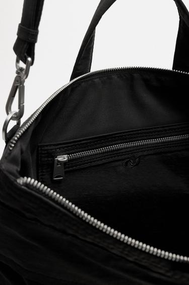 NYLON SHOPPER BAG - Black by Zara - Image 3
