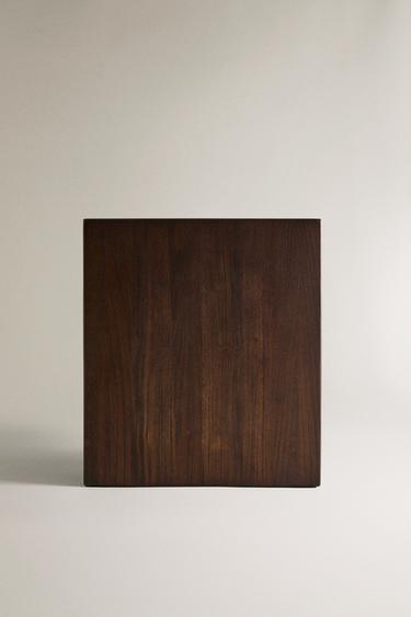 WOODEN CUBE SIDE TABLE - Brown by Zara - Image 0