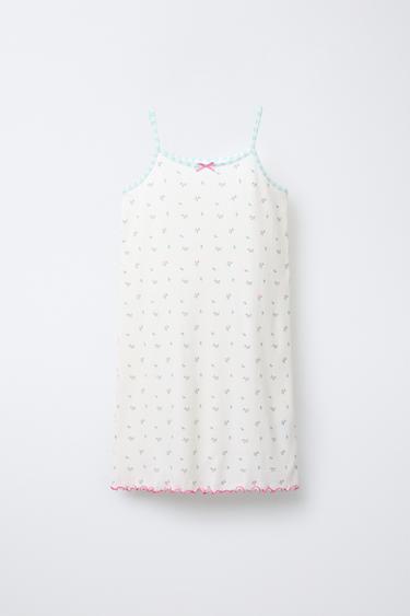 6-14 YEARS/ FLORAL NIGHTDRESS - Ecru by Zara