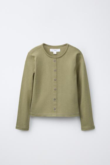 STAR APPLIQUÉ T-SHIRT — Khaki 1