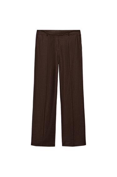 STRAIGHT-LEG TROUSERS - Brown by Zara