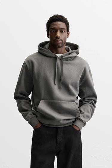FELPA BASIC CAPPUCCIO - Grigio antracite di Zara