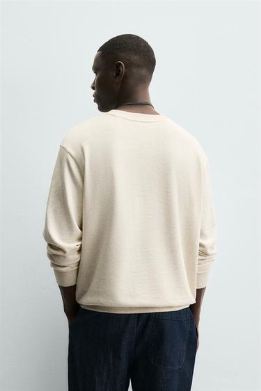 SOFT CREW NECK SWEATSHIRT - Beige marl by Zara - Image 2