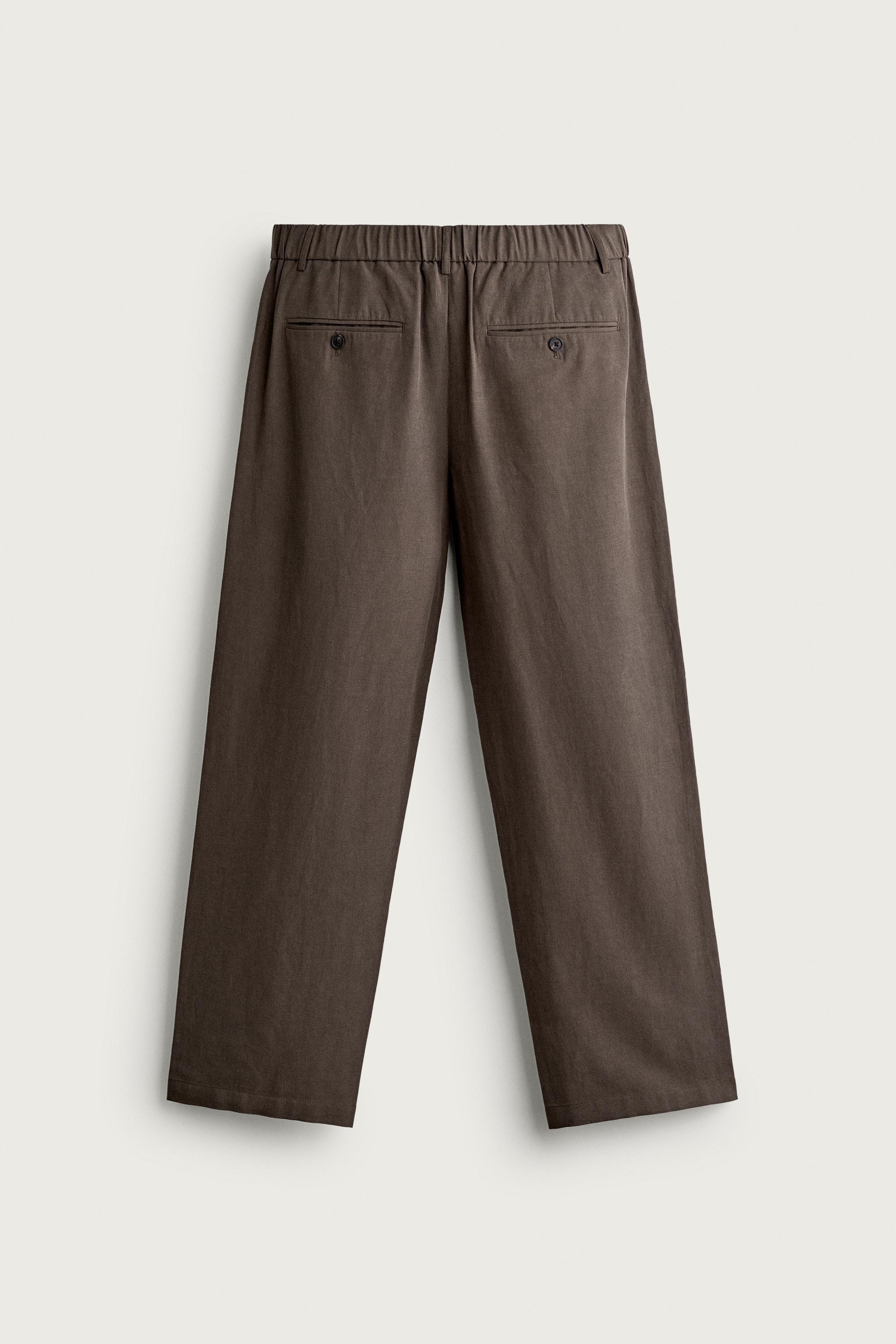 Zara RELAXED FIT PİLİLİ PANTOLON görsel 8