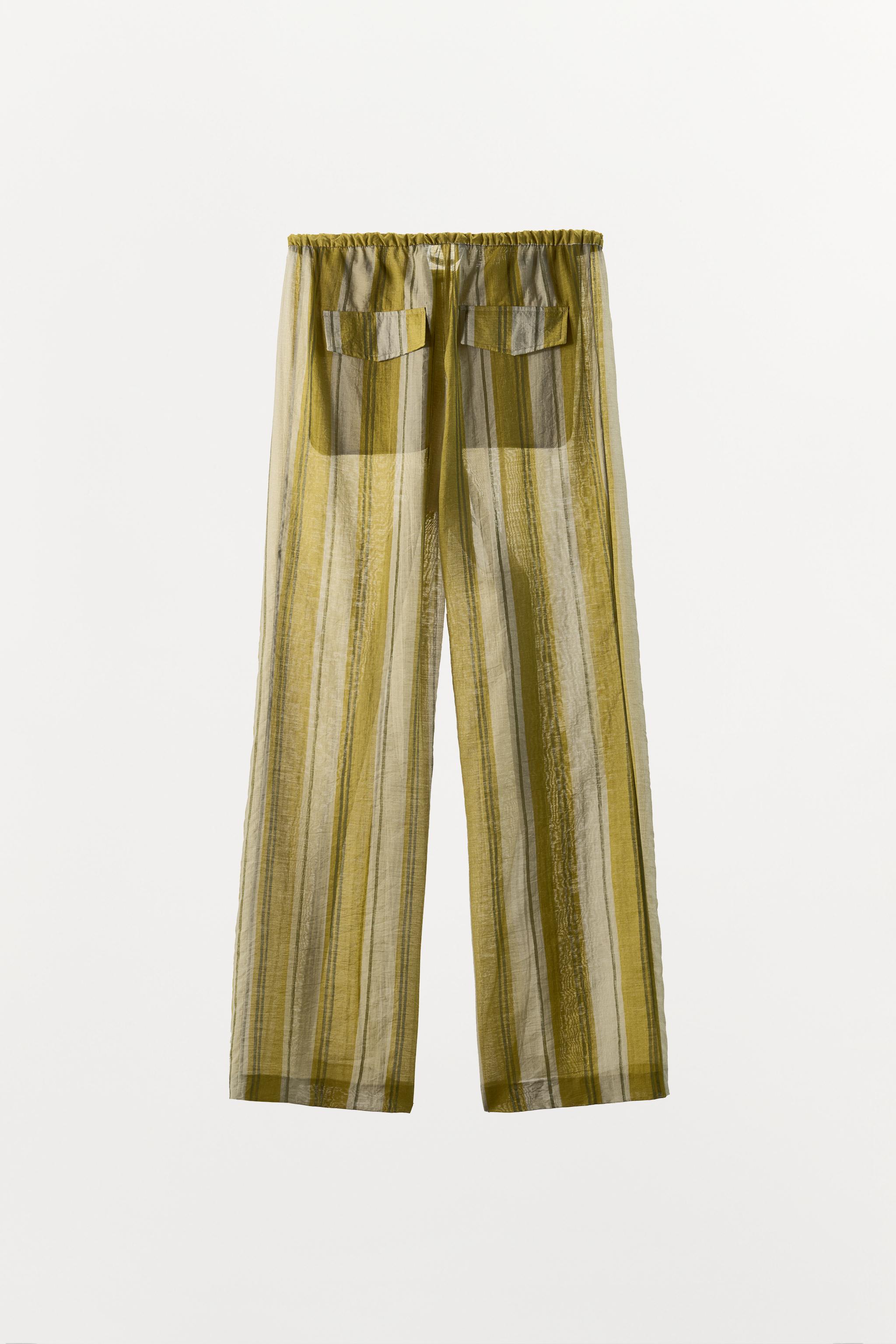 Женские брюки Zara ZW COLLECTION STRIPED TROUSERS — фото 6