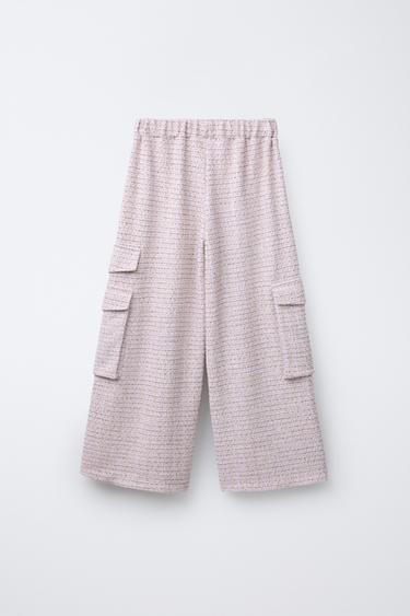 PANTALON TEXTURÉ STYLE MILITAIRE - Rose pastel de Zara - Image 1