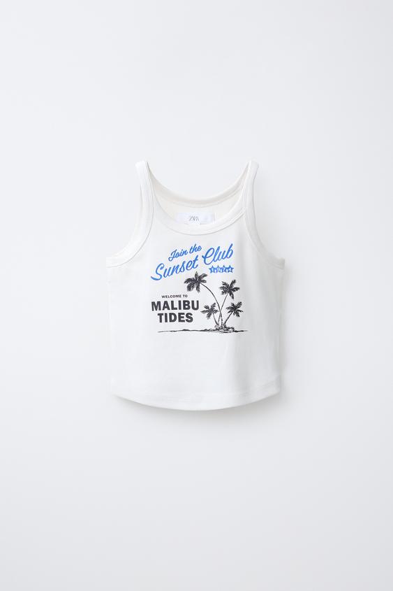 TOP ESTAMPADO SURF - Branco da Zara - Imagem 0