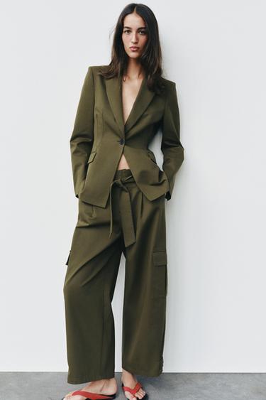 BLAZER BOTÓN BOLSILLOS - Khaki de Zara - Imagen 0