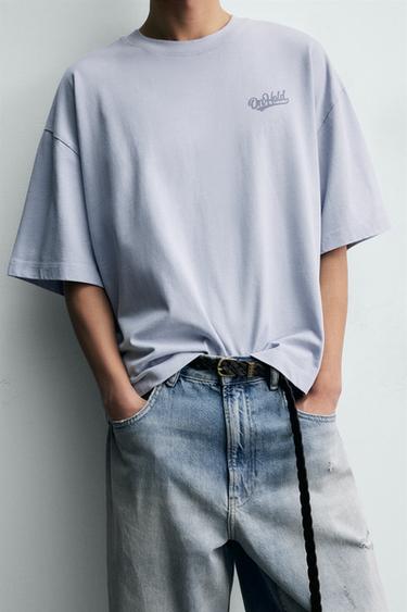 T-SHIRT COUPE BOXY PIÈCES BIMATIÈRE - Bleu clair de Zara - Image 5