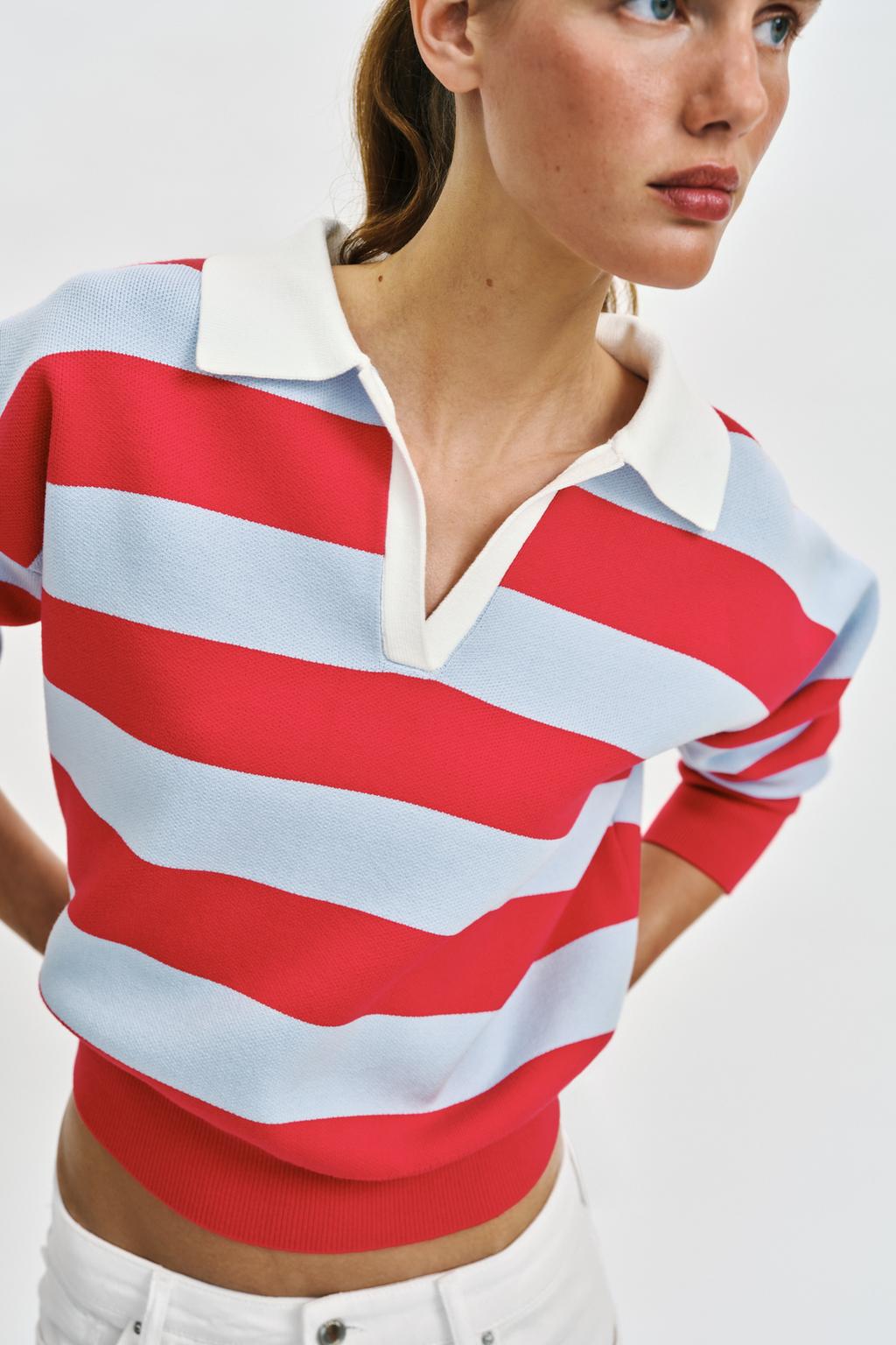 STRIPED KNIT POLO
