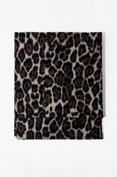 PAÑUELO ESTAMPADO ANIMAL - Leopardo / Gris de Zara