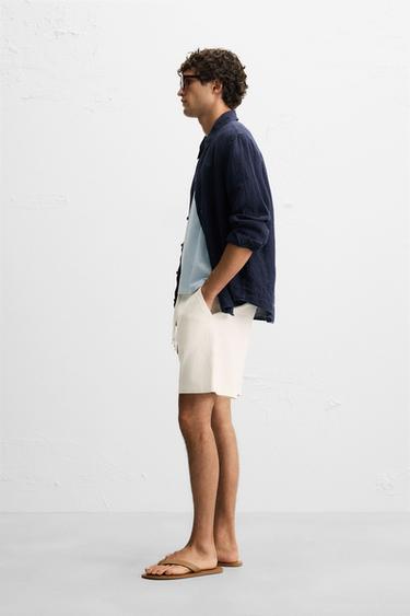 BERMUDA DE JOGGING TEXTURÉ - Blanc cassé de Zara - Image 3