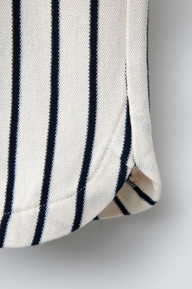 STRIPED PIQUÉ CULOTTES - Navy blue by Zara - Image 3