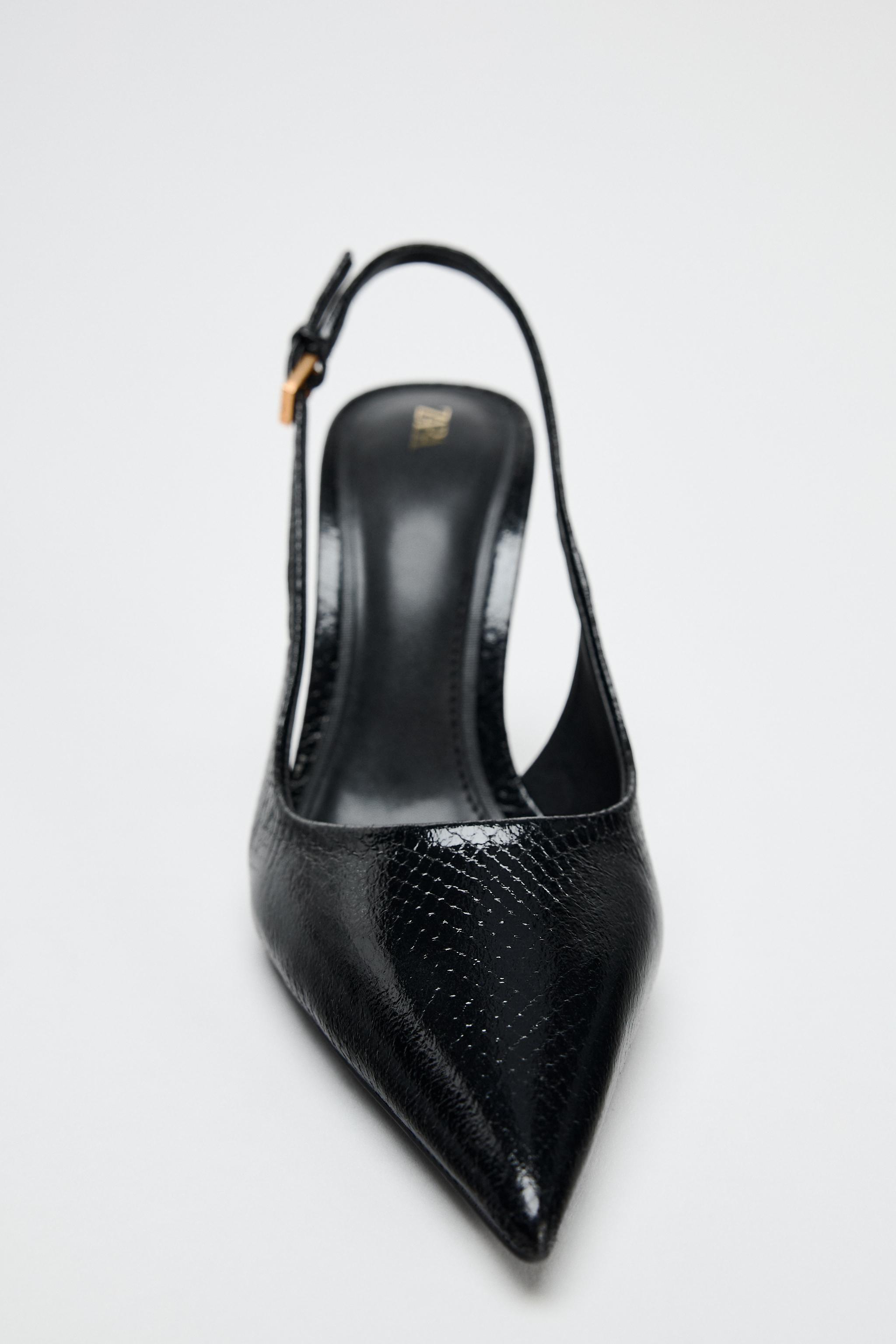 EMBOSSED EFFECT HIGH HEELS - Black | ZARA United States