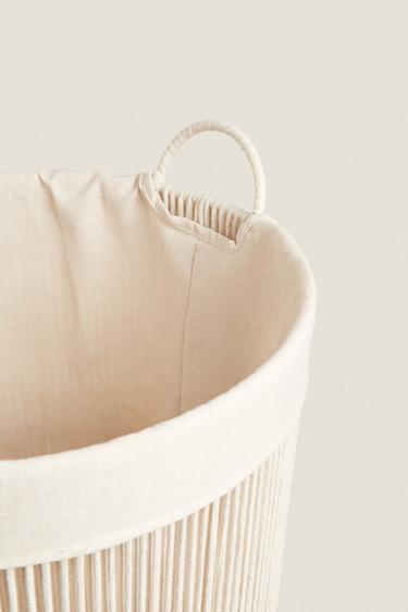 COTTON LAUNDRY BASKET - Ecru by Zara - Image 2