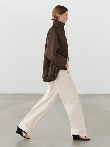 Zara Puffer jacket with pocket details - Brown / Taupe