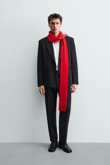PANTALÓN TRAJE RAYA DIPLOMÁTICA - Marino oscuro de Zara - Imagen 0
