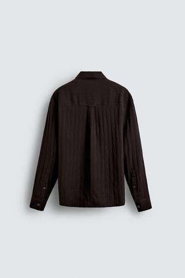 LIMITED EDITION STRIPED JACQUARD SHIRT - Brown by Zara - Image 7