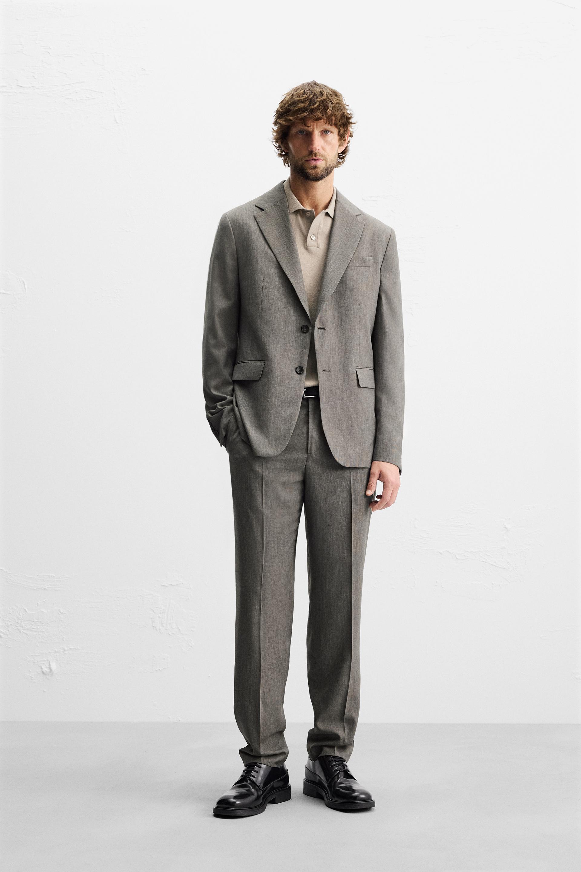 Grey suit zara hotsell