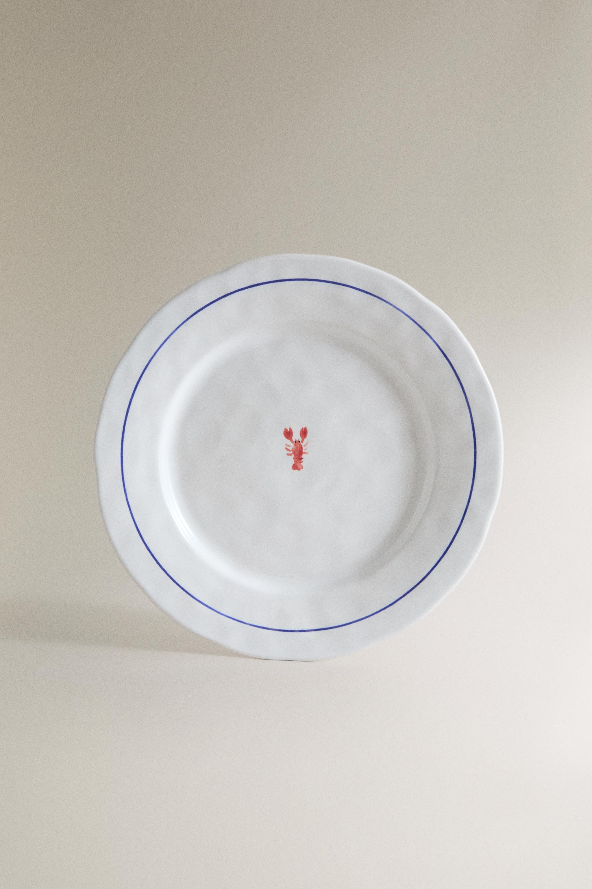 Zara LOBSTER STONEWARE DINNER PLATE