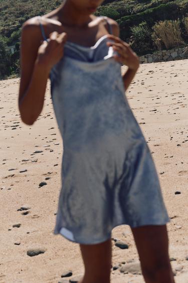 ШИРОКИЕ БРЮКИ С ЭЛАСТИЧНЫМ ПОЯСОМ — ГОЛУБОЙ от Zara — изображение 0