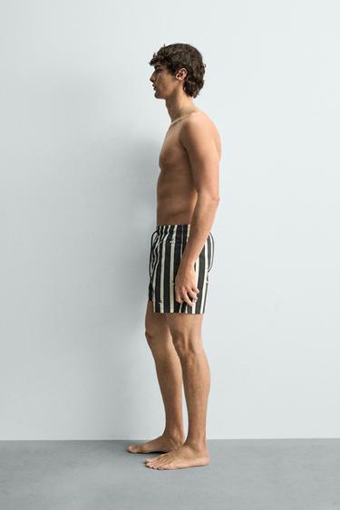 MAILLOT DE BAIN MI-LONG BRODERIES - Gris de Zara - Image 3