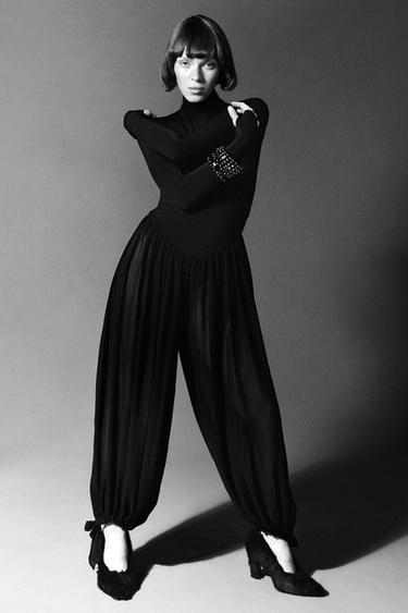 Zara LONG COMBINATION VOLUME JUMPSUIT - Black - Image 0