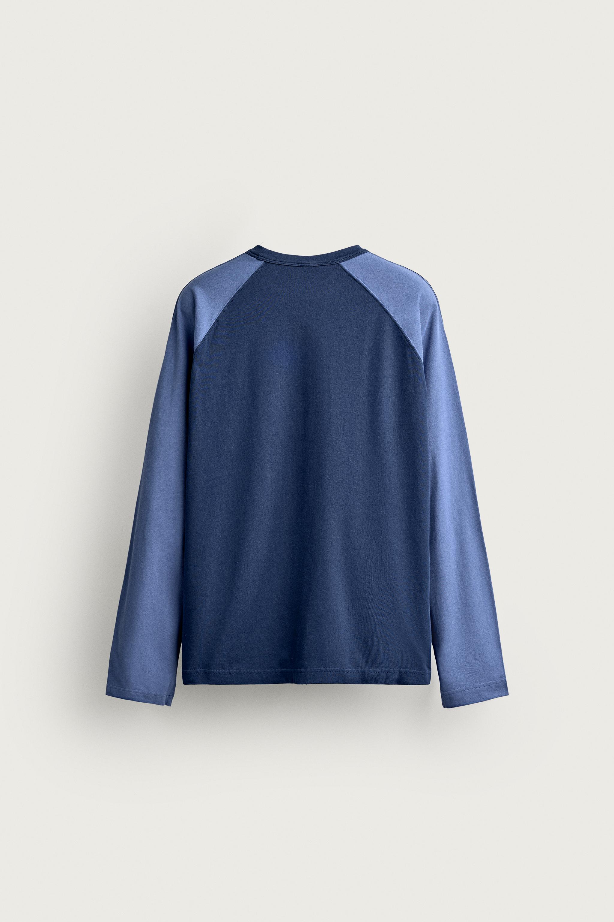 Zara COLOR BLOCK UZUN KOLLU T-SHIRT görsel 6