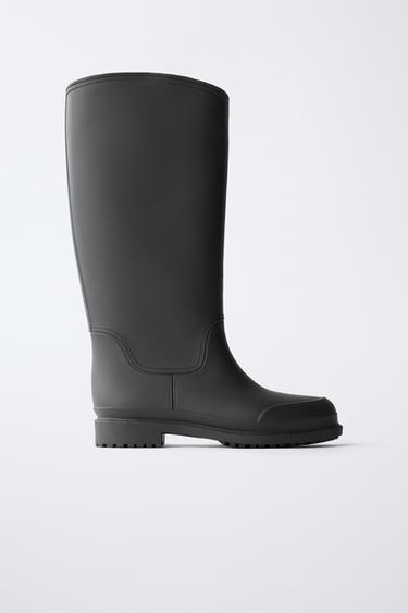 TALL RUBBERISED WELLIES - Black by Zara - Image 0