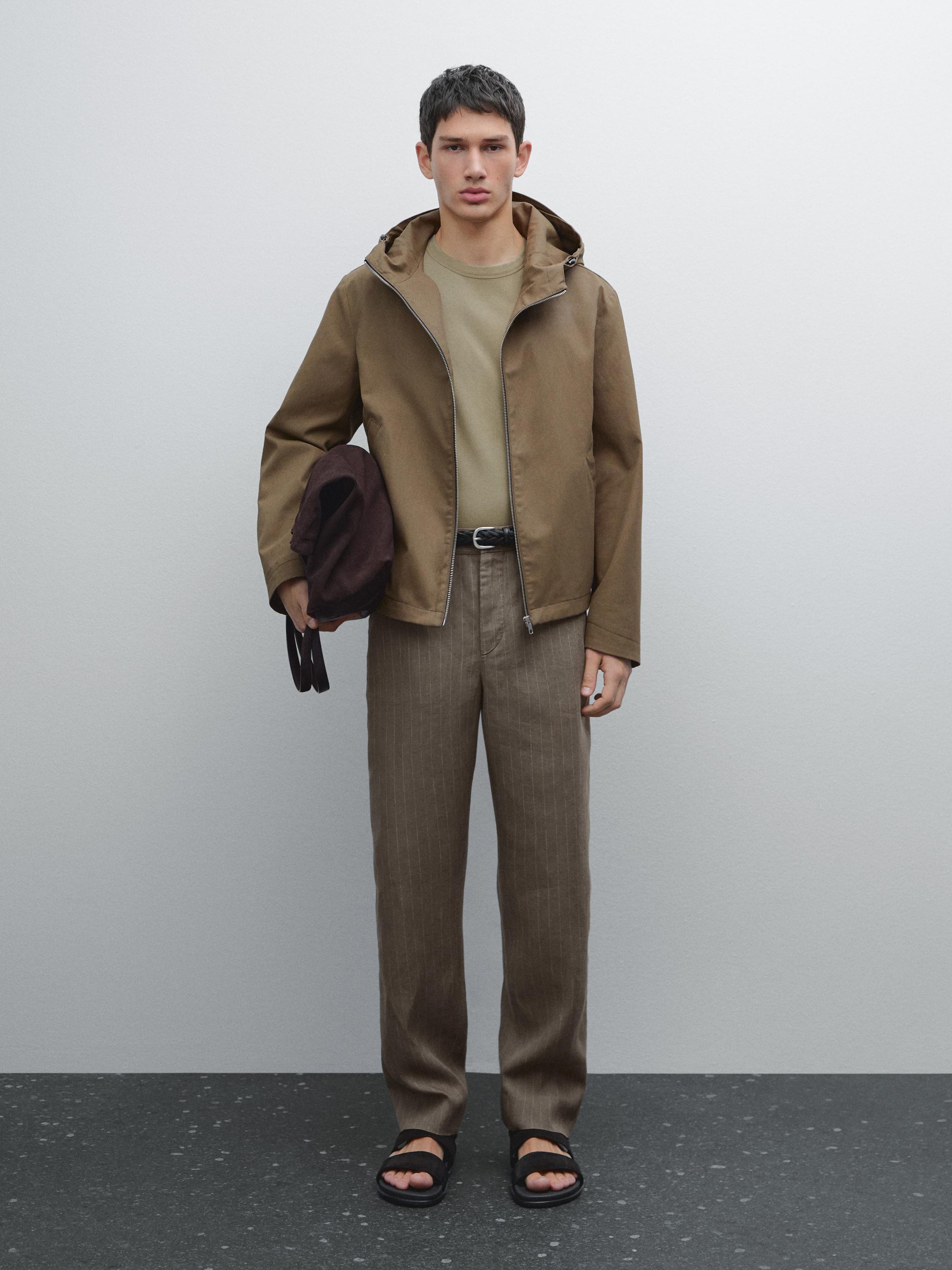 100% linen striped trousers - Mink | ZARA United States 100% linen striped trousers - Mink | ZARA United States