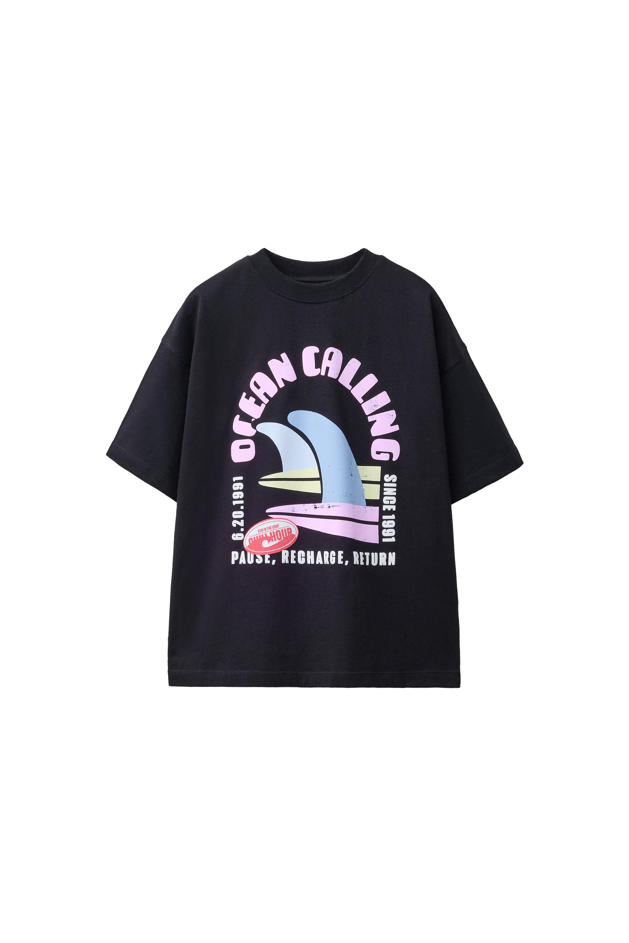 SURF PRINT T-SHIRT - Black | ZARA United States