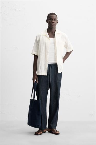 CAMICIA JACQUARD FLOREALE - Écru di Zara