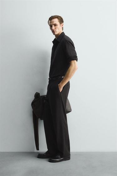 LIMITED EDITION FLOWING WOOL BLEND SHIRT - Brown by Zara - Image 3