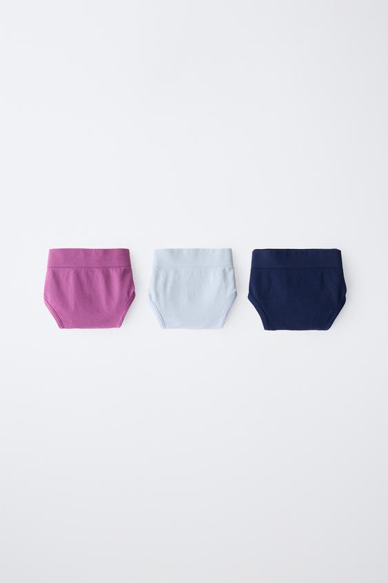 8-14 AÑOS/ PACK TRES BRAGUITAS SEAMLESS - Azul de Zara - Imagen 0