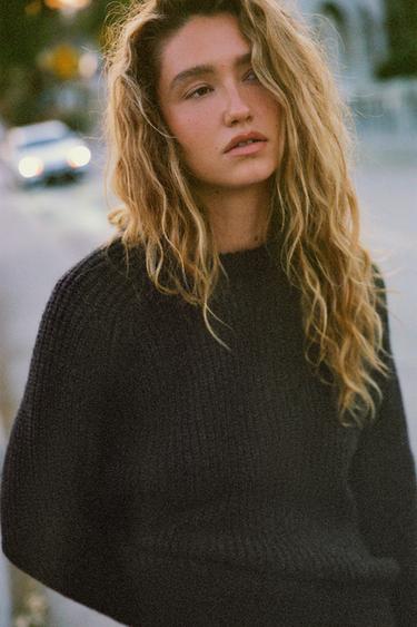 PURL KNIT JUMPER - Dark grey by Zara - Image 0