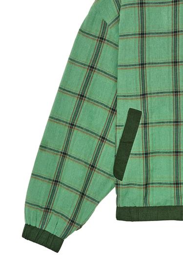 RELAXED FIT CHECK JACKET - Green by Zara - Image 5