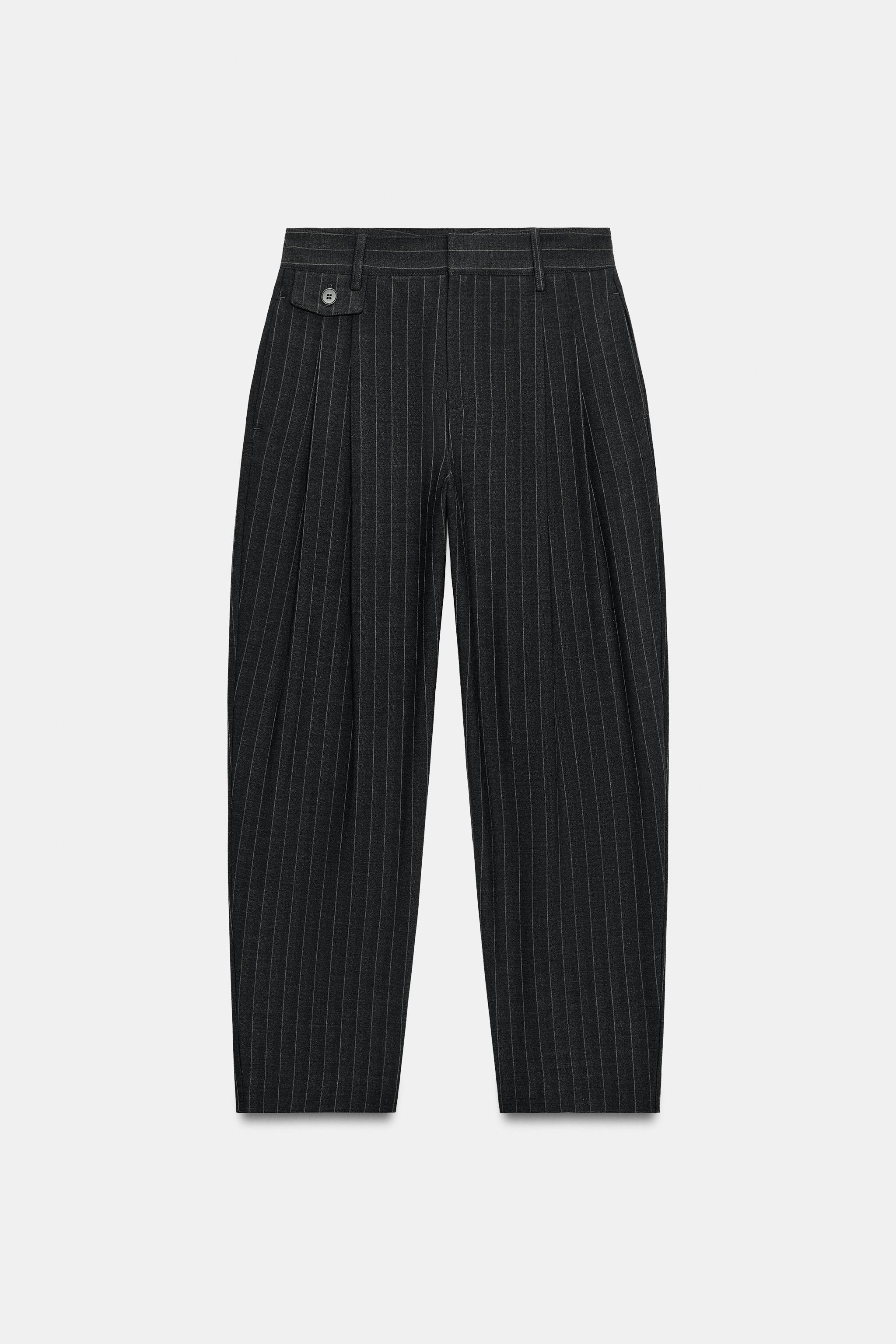Zara İnce Çizgili Pantolon görsel 7