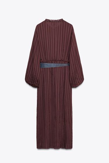 MIDI DRESS WITH BELT - Brick by Zara - Image 7