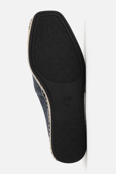 ESPADRILLE EN CUIR - Bleu de Zara - Image 4