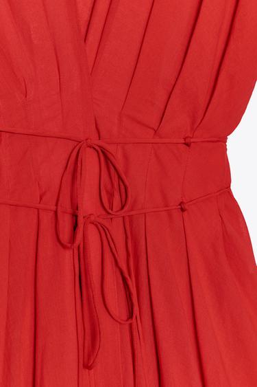 ZW COLLECTION MIDI DARTED DRESS - Red by Zara - Image 7