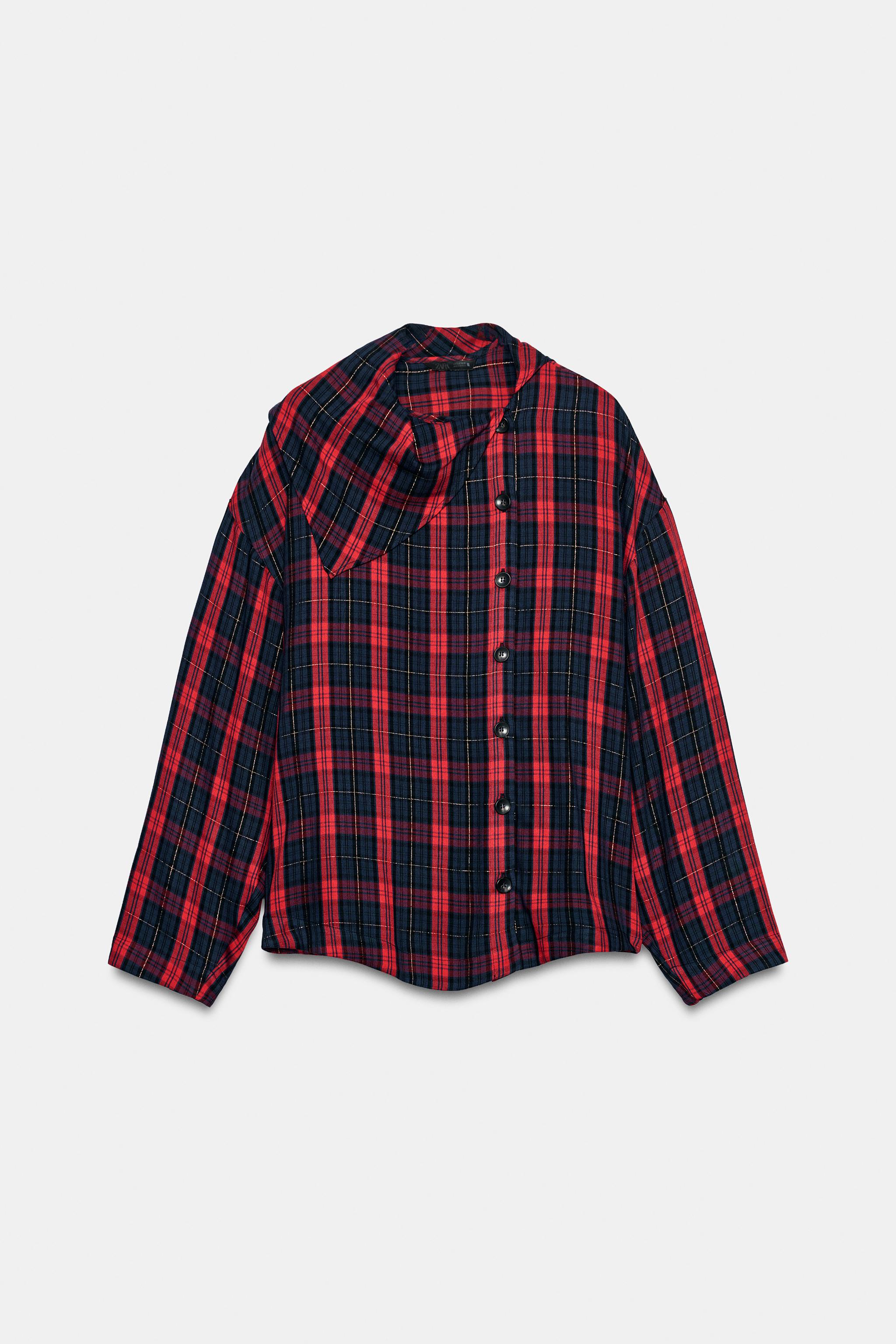 METALLIC YARN CHECKED SHIRT