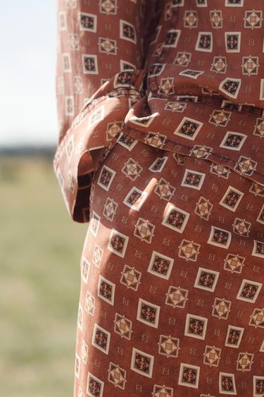 LIMITED EDITION 100% SILK PRINTED TROUSERS - Brick by Zara - Image 6