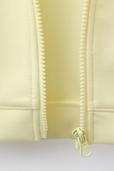 SWEAT ZIPPÉ À INSCRIPTION EN RELIEF SPORT - Jaune citron de Zara - Image 3