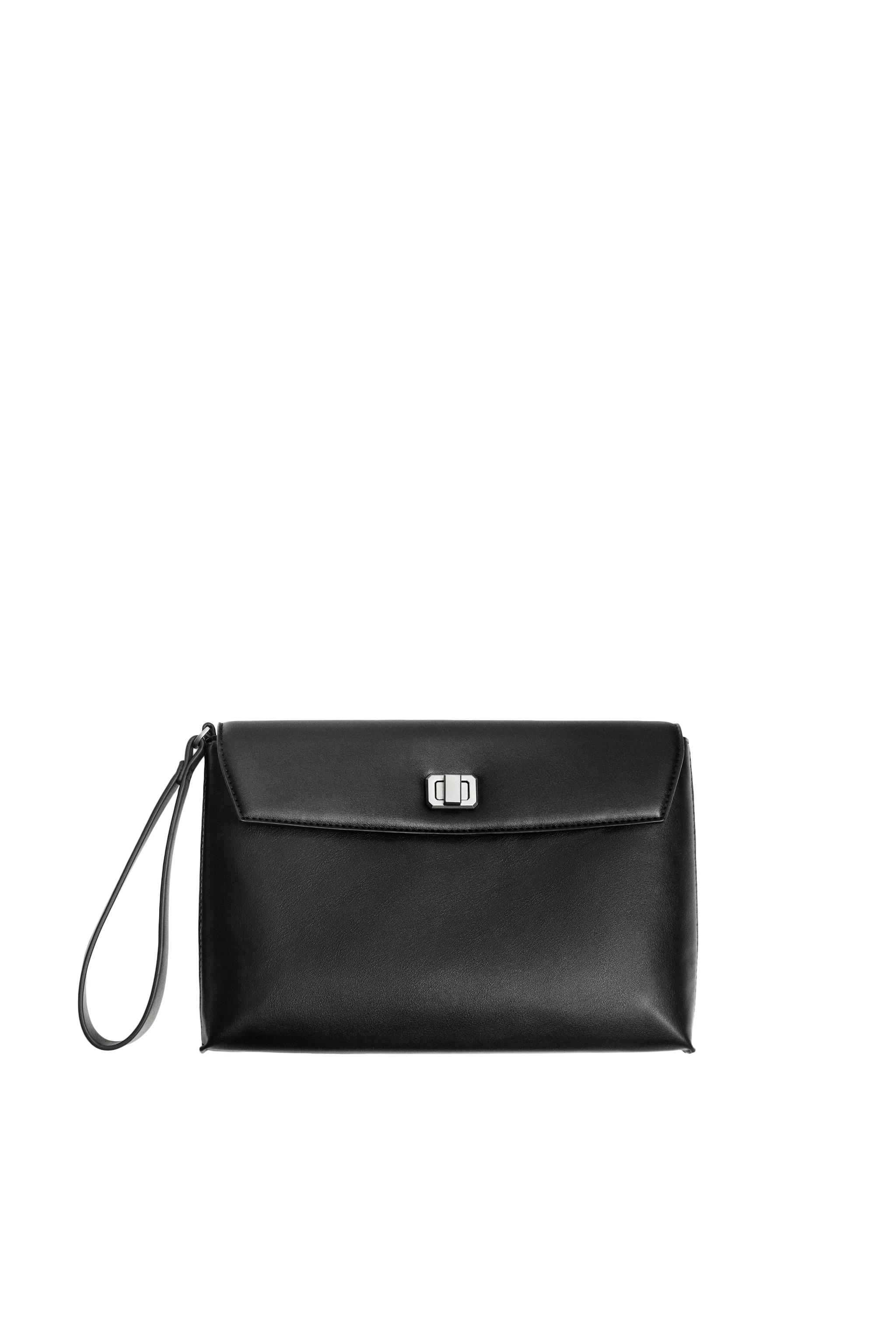METAL CLOSURE ENVELOPE BAG - Black | ZARA United States