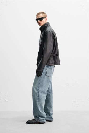 LEATHER JACKET - LIMITED EDITION - Brown by Zara - Image 3